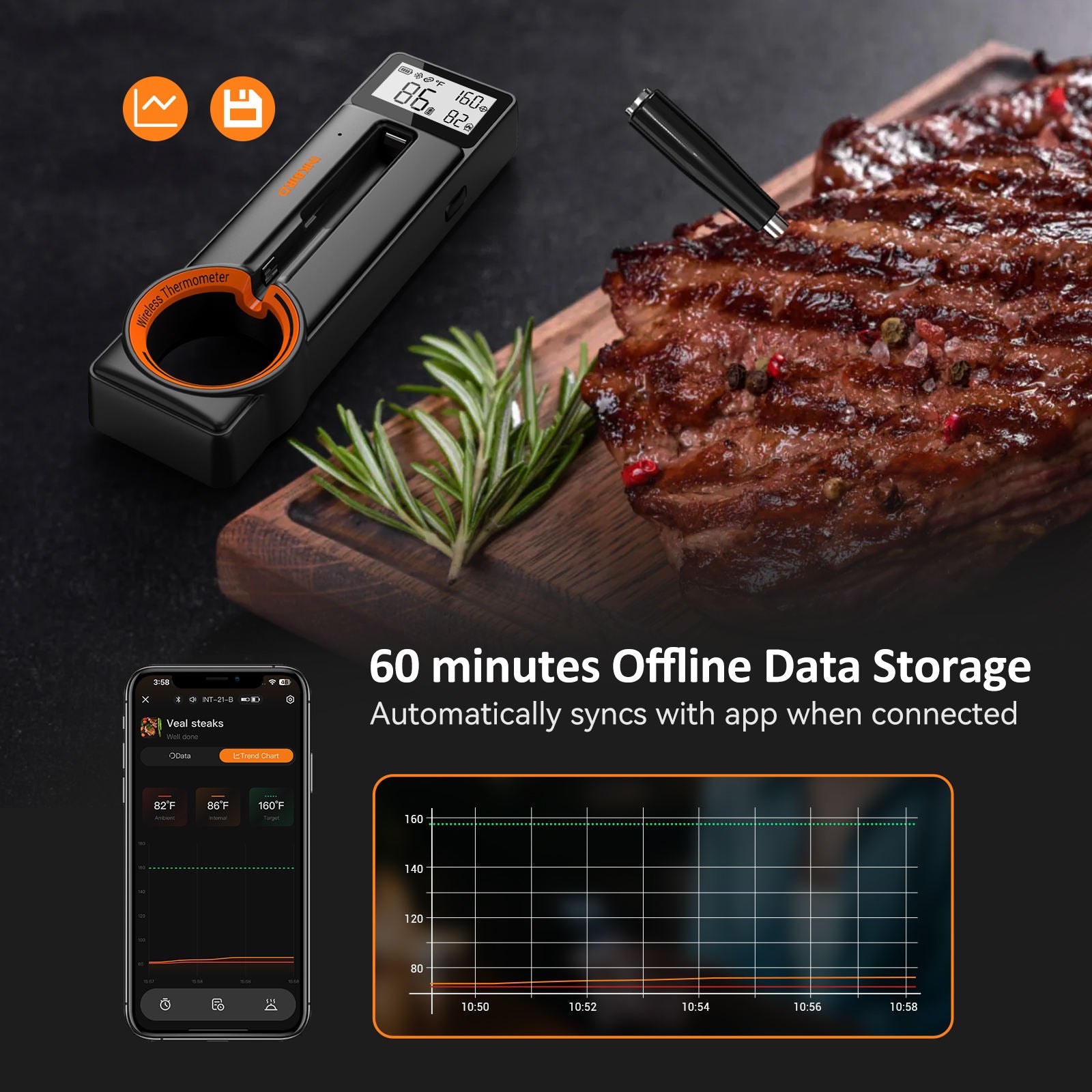 'ULTRA SLIM' Bluetooth® Wireless Meat Thermometer